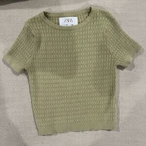Zara Kids Olive Knit Top